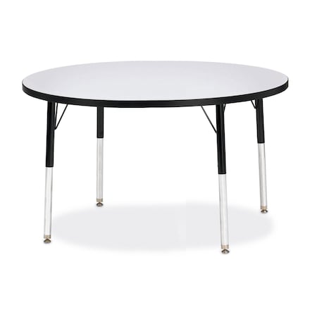 Jonti-Craft Berries Round Activity Table, 42 in. Diameter, E-height, Freckled Gray/Black/Black 6468JCE180